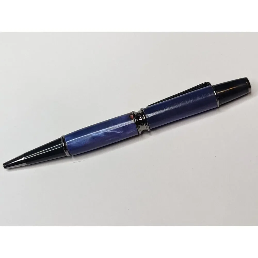 Graduate Twist Pen Black Finish Purple Acrylic‎ Body Hand Turned Pen